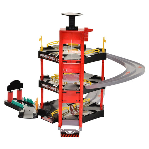 Rootz Car Park Set - Children's Racing Track - Children's Racing Car - Children's Toy Cars - Red/Black - 62x52x51 cm
