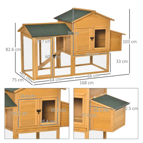 Rootz Chicken Coop - Chicken House - Small Animal Habitat - Hen House - Natural/Green