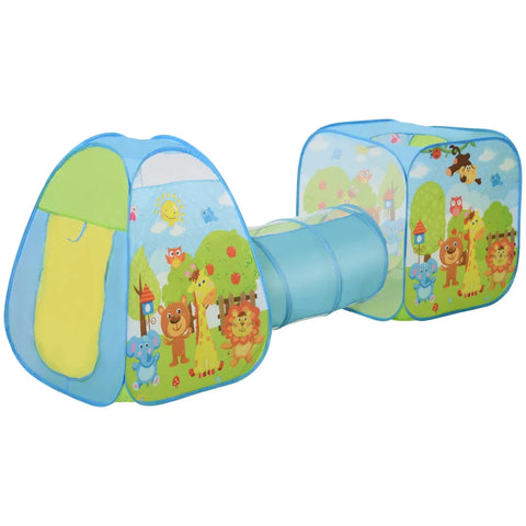 Rootz Children's play Tent - Baby Tent - 3-piece Play Tent - Children's Tent Tunnel - Easy Set-up Kids Tent - Foldable Polyester Tent - Colorful - 230 X 74 X 93 Cm