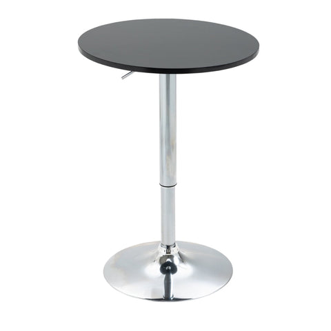 Rootz Bar Table - Modern Round Dining Table - 360° Swivel Table - Bistro Table - Height-adjustable - Steel - Black - Ø61 x 70-90 cm