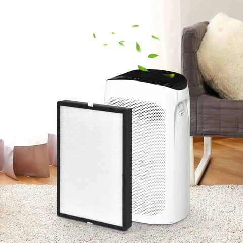 Rootz Air Purifying Filter - Filter - For Air Purifier - H13 Hepa Filter - Activated Carbon Filter - HEPA/Activated Carbon - White/Black - 39L x 27W x 4.5H cm