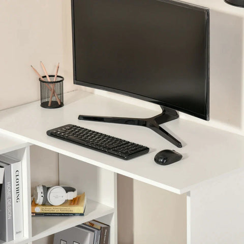 Rootz Corner Desk - L-Shaped Desk - L-Shaped Table - Computer Desk - Gaming Table - Gaming Desk - Desk - Office Desk - White - 100 x 90 x 75 cm
