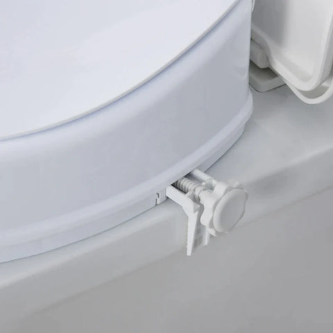 Rootz Raised Toilet Seat - Toilet Attachment - Toilet Raiser - Toilet Seat Raiser - With Lid - White - 35 x 40 x 16 cm