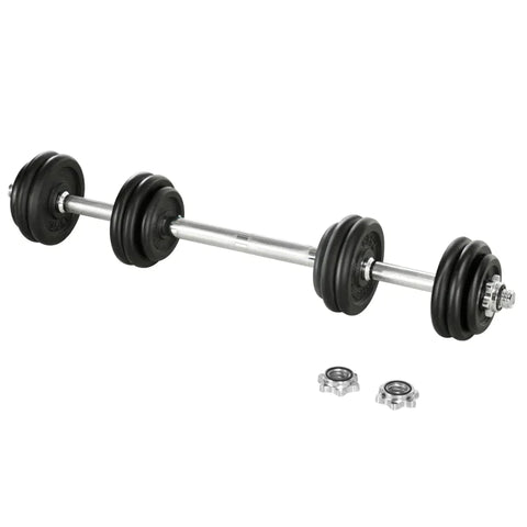 Rootz Dumbbell Set 30 Kg - Barbell & Dumbbell - 12 Weight Plates - For Strength Training - Fitness - Black