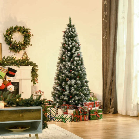 Rootz Christmas Tree - 6ft Artificial Christmas Tree - Christmas Tree With 618 Branch Tips - PVC - Metal - Green - Ø65 x 180 cm