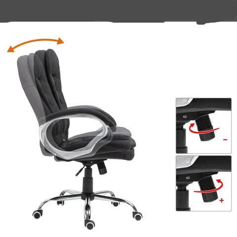 Rootz Office Chair - Desk Work Chair - Swivel Chair - Desk Chair - Adjustable Work Chair - Black - 64 X 75 X 111-121 Cm