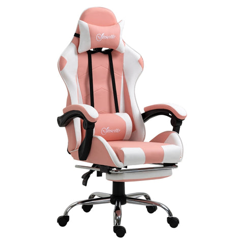 Rootz Gaming Chair - Office Chair - Computer Chair - Swivel Chair - Desk Chair - Pink - 64 cm x 67 cm x 127 cm