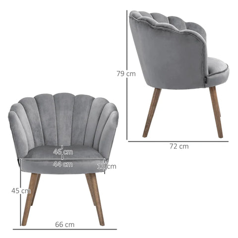 Rootz Dining Room Chair - Kitchen Chair - Armchair With Backrest - Living Room Chair - Polyester - Rubber Wood - Dark Gray - 66 x 66 x 78.5 cm