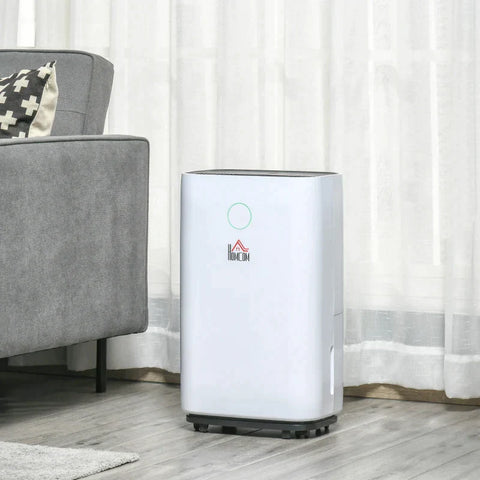 Rootz Dehumidifier - Wheeled Dehumidifier for 16-20㎡ Rooms - Electric Room Dehumidifier - Bathroom - Living Room - Bedroom - ABS - White - 33.5 x 23 x 57 cm