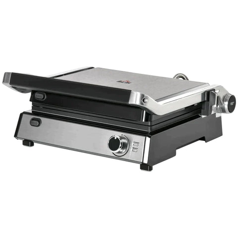Rootz Grill - Health Grill - Electric Grill - Grill And Sandwich Press - Excellent Grill - Aluminum - Stainless Steel - Silver/Black - 36.6 x 35.7 x 16.2 cm