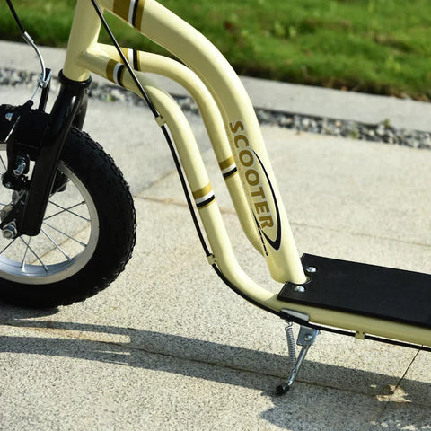 Rootz Scooter - Children's Scooter - Kick Scooter - City Scooter - Kickboard With Pneumatic Tires - Aluminum - Beige