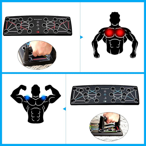Rootz Push-up Board - 14-in-1 push-up board - Fitness training at home - Portable - Non-slip