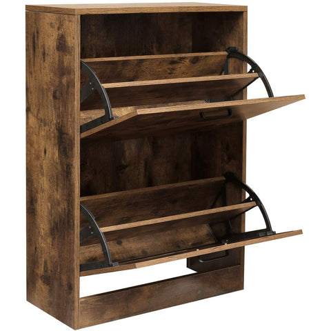 Rootz Shoe cabinet with 2 flaps - Shoe rack Industrial - 12 Pairs of Shoes - Shoe cabinets - 60 x 24 x 80 cm