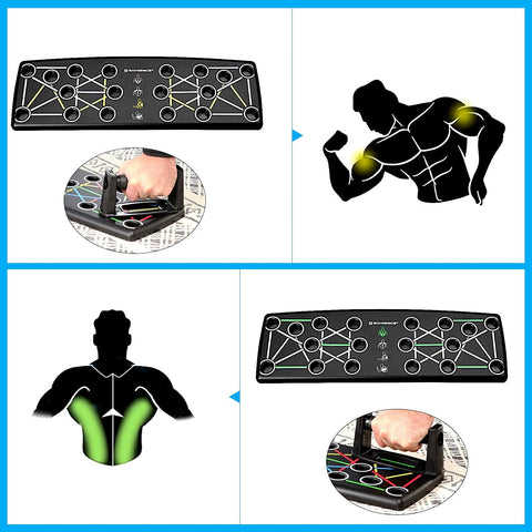 Rootz Push-up Board - 14-in-1 push-up board - Fitness training at home - Portable - Non-slip