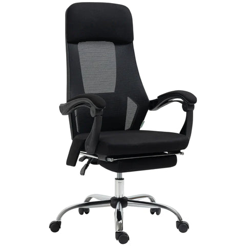 Office Chair With Massage Function - Massage Chair - Including Footrest - 2 Vibration Points - USB Interface - Black - 60L x 57W x 115-123H cm