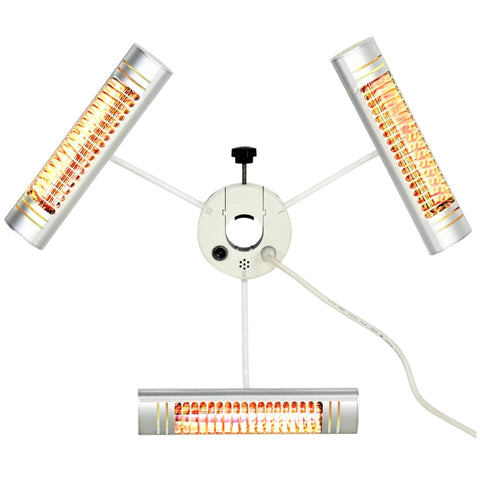 Rootz Radiant Heater - Infrared Heating - 3 Heating Heads - With Remote Control - Aluminium - 87 x 75 x 22 cm
