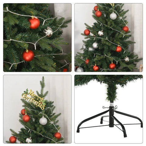 Rootz Christmas Tree - 1.2 M Artificial Fir - Tree 657 Branches - Beautiful Natural Shape - Metal Base - PVC - Green - Ø85 x 120H cm