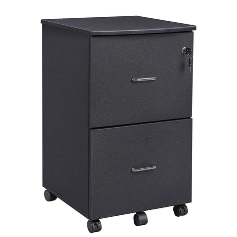 Rootz Drawer Unit Black - Locker On Wheels - Office Cabinet - Roll Container - 71 x 51 x 16 cm