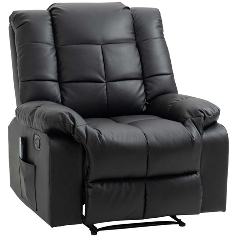 Rootz Massage Chair - Relaxation Chair - 8 Vibration Points - Reclining Function - Imitation Leather - Black - 94 x 99 x 99 cm