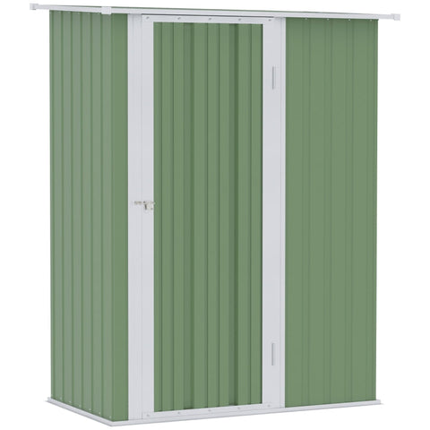 Rootz Tool Shed - Garden Shed - Tool Shed With Door - Outdoor Storage Shed - Shed With Lockable Door For Backyard - Steel - Green - 142 x 84 x 189 cm