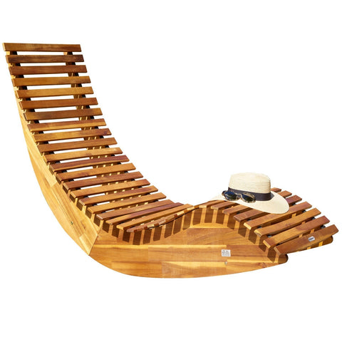 Rootz Swing - Garden furniture - Tumble function - Ergonomic Lying shape - Acacia wood - 150 x 60 x 93 cm