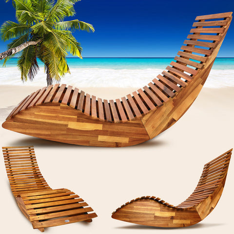 Rootz Swing - Garden furniture - Tumble function - Ergonomic Lying shape - Acacia wood - 150 x 60 x 93 cm