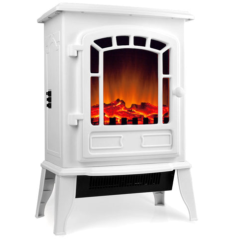 Rootz Electric Fireplace - Fireplace - Whiteh Fan Heater - Nostalgic Design - Low Noise