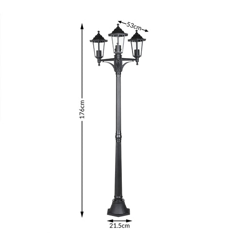 Rootz Outdoor Lamp - External Lanterns - Weatherproof - Cast Aluminum - Anthracite - 1760 x 530 mm
