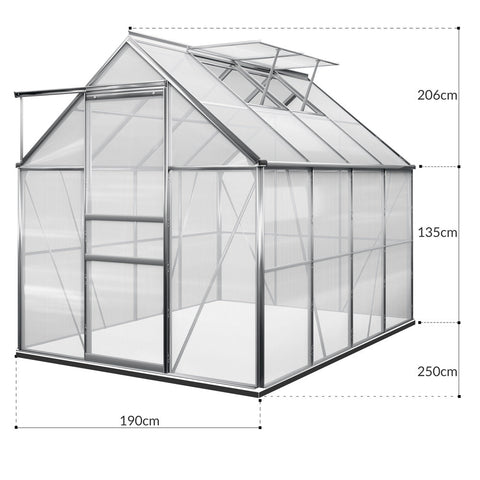 Rootz Garden Greenhouse - Garden - Greenhouse - Steel - 250 x 190 x 10, 5 x 3 cm