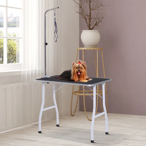 Rootz Grooming Table - Pet Grooming Table - Dog Clipper Table - Household - Bathing - Hair Drying - Black