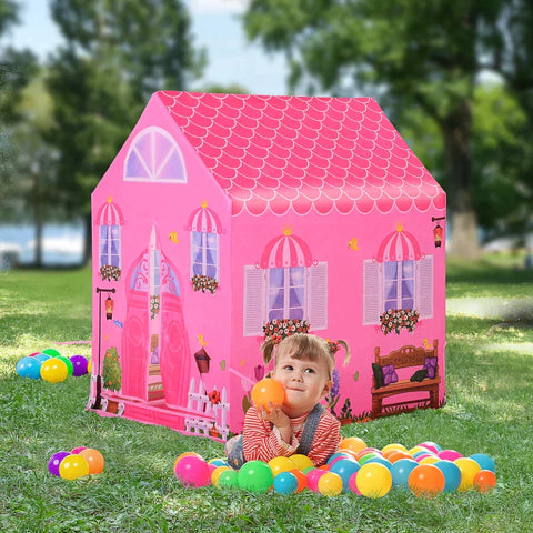 Rootz Play Tent - Children's Play House - Princess Play Tent - Tent House - Play House - Polyester - Pink - 93 x 69 x 103 cm