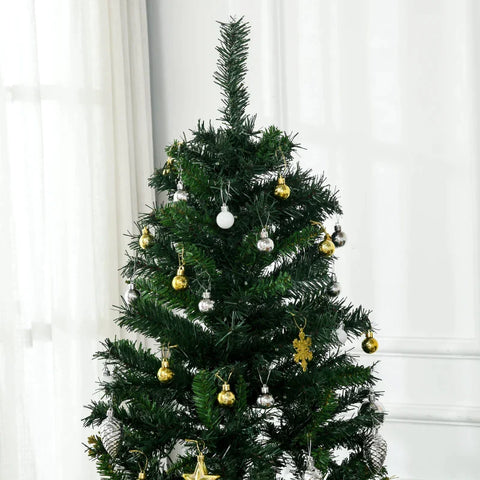 Rootz Christmas Tree - Artificial Christmas Tree - Decorated Christmas Tree - Artificial Tree With  LED Light - Christmas Tree Including Stand - Green