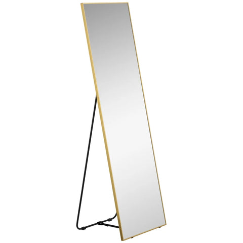 Rootz Dressing Mirror - 2-in-1 Mirror - Full Length Mirror With Metal Frame - Wall-mounted - Bedroom - Living Room - Gold + Silver - 50 cm x 37 cm x 158.5 cm