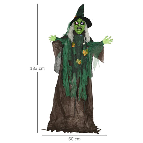 Rootz Halloween Decoration - Sound Function - Eyes Red - Motion Sensor - LED Lights - Indoor+outdoor Use - Polyester - Multicolored - 60cm x 18cm x 183cm