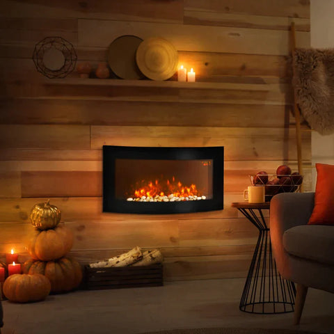 Rootz Electric Fireplace - Wall Fireplace - Fireplace Stove - 89.2 X 13.5 X 48cm