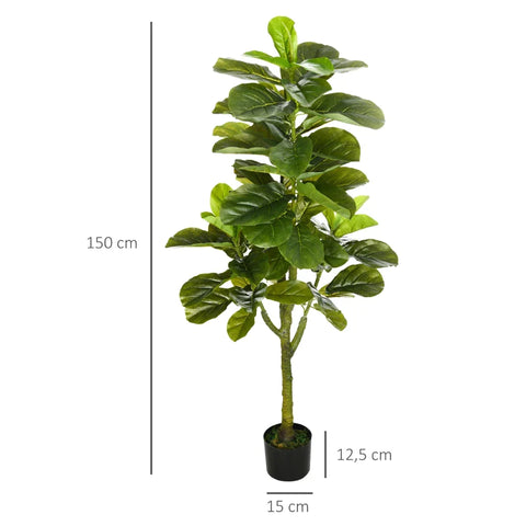 Rootz Artificial Plant - With Planter - PE Moss - Indoor Or Outdoor - Green + Black - 15cm x 15cm x 150cm
