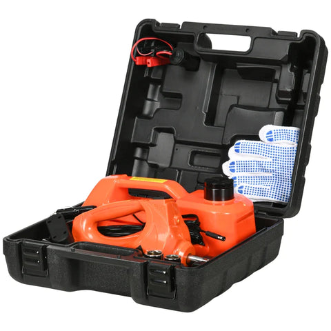 Rootz Car Jack Set - Vehicles Up To 5 T - Impact Wrench - Battery Terminals - Socket Wrench Inserts - Steel - Orange - 15.5-45cm