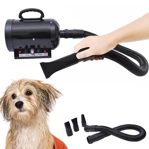 Rootz Dog Hair Dryer - Professional Dog Hair Dryer - Animal Hair Dryer - Whisper Hair Dryer - Pet Hair Dryer - Dog Dryer - 2800W - Metal Black - 40 x 16 x 20 cm