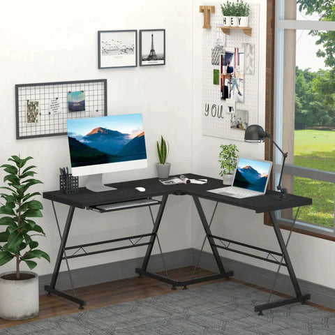 Rootz Desk - Office Desk - Gaming Desk - L Shape Desk - Black - 210 x 50 x 73.5 cm