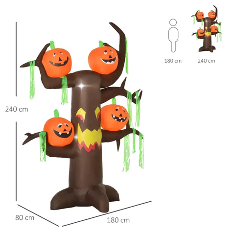 Rootz Halloween Tree - Halloween Pumpkin Tree - Halloween Inflatable - 180x80x240cm