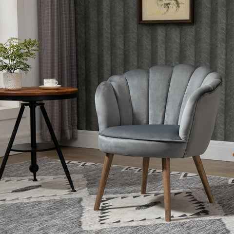 Rootz Dining Room Chair - Kitchen Chair - Armchair With Backrest - Living Room Chair - Polyester - Rubber Wood - Dark Gray - 66 x 66 x 78.5 cm