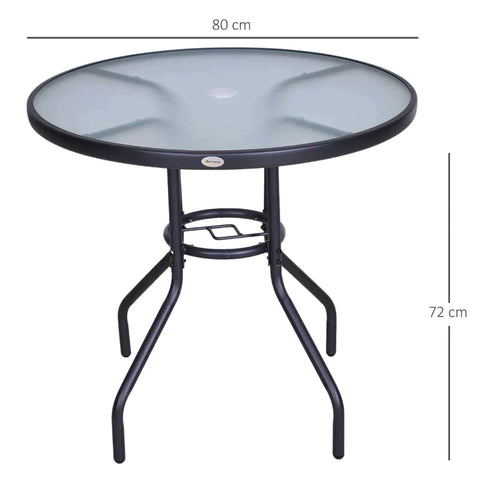 Rootz Round Bistro Table - Garden Table - Garden Furniture - Dining Table - Balcony Table - Black