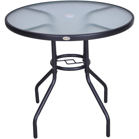 Rootz Round Bistro Table - Garden Table - Garden Furniture - Dining Table - Balcony Table - Black