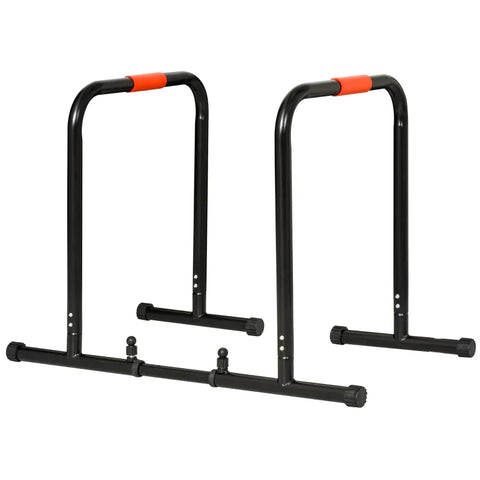 Rootz Dip Stand - Dip Bars - Push Up Dip Station - Adjustable Fitness - Black - 94-102 x 62 x 73 cm