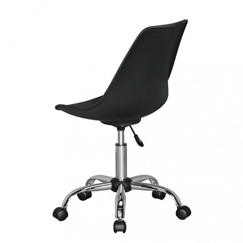 Rootz Swivel Chair - Black Faux Leather - Height Adjustable - Desk Chair with Backrest