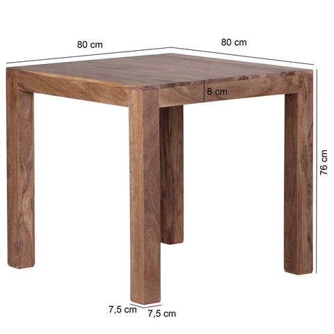 Rootz Dining Table - Acacia Wood - Dark Brown Country Style - Kitchen & Dining Design - 80cm