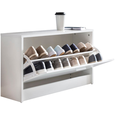 Rootz Bench with seat White Shoe Dumper Wood 80 x 47 x 24 cm - Hallway bank small closed - Bench narrow hallway with storage space - Shoe cabinet single bench bench bench hallway furniture