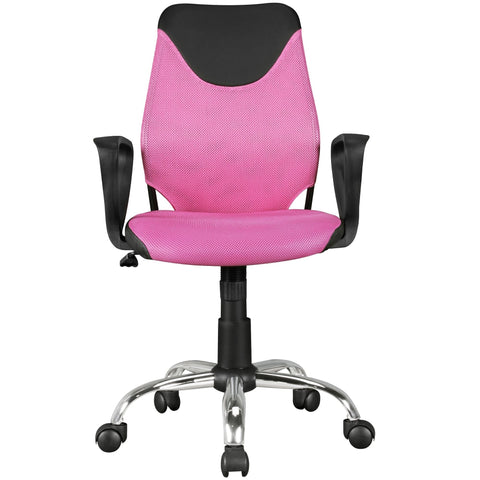 Rootz Swivel Chair - Children's Desk - Black & Pink - Backrest - Ergonomic & Height Adjustable