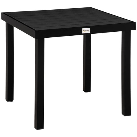 Rootz Outdoor Dining Table - Garden Table - Aluminum Table - Garden Furniture - Lounge Furniture - Aluminum/Plastic - Black - 80 x 80 x 74 cm