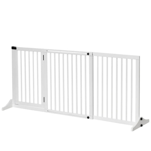 Rootz Pet Gate - Dog Gate - Dog Barrier - Safety Gate - White - 113-166 x 36 x 71 cm